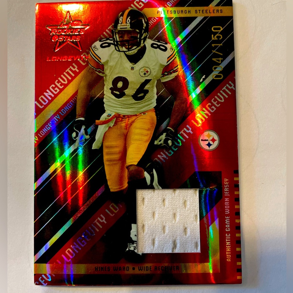 Hines Ward Football card (contains piece of NFL Jersey)